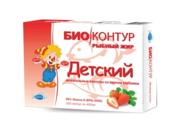 ПР Детский рыбный жир (клубника) "БиоКонтур", капс. 400 мг №100 