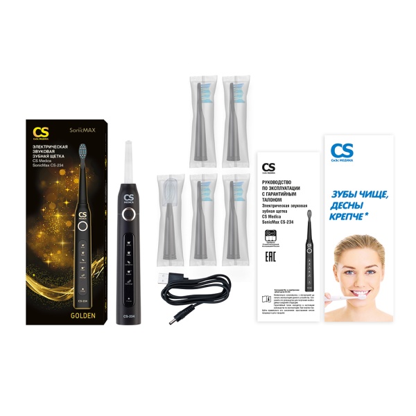Щетка зубная CS Medica SonicMax CS-234 звуковая черная