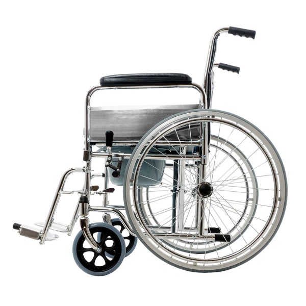 Кресло-каталка c санитарным оснащением Barry W5 (литые колеса) до 120кг (ЧЗ)