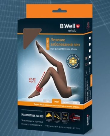 Колготки JW-325 II класс компрессии плотные №5/черный