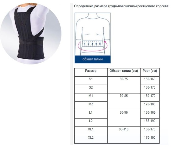 Корсет грудо-пояснично-крестцовый КГК-110 (ЧЗ)