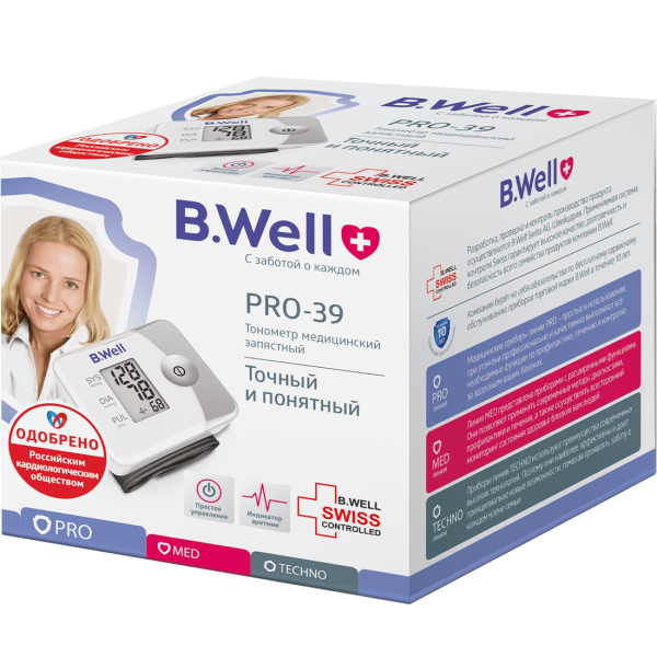 Тонометр B.Well PRO-39 на запястье