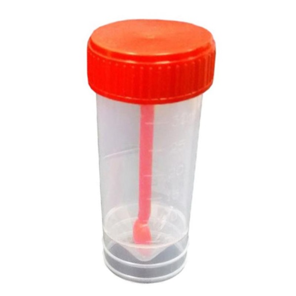 Контейнер для сбора биоматериалов с ложечкой 30мл