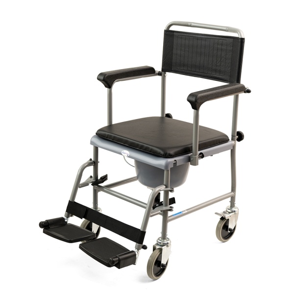 Кресло-каталка c санитарным оснащением Barry W2 (литые колеса) до 100кг (ЧЗ)