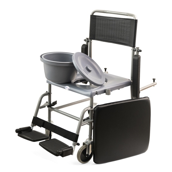 Кресло-каталка c санитарным оснащением Barry W2 (литые колеса) до 100кг (ЧЗ)