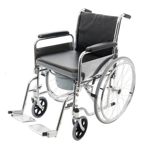 Кресло-каталка c санитарным оснащением Barry W5 (литые колеса) до 120кг (ЧЗ)