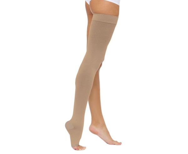 Чулки до бедра III класс компрессии (24-40 мм рт.ст.) силиконовая резинка