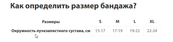 Бандаж на лучезапястный сустав WS-LT с металлической вставкой (ЧЗ)