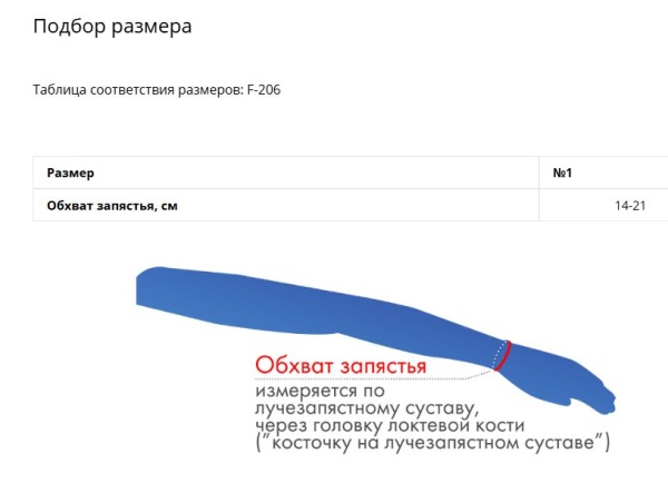 Бандаж на лучезапястный сустав Крейт F-206 (ЧЗ)