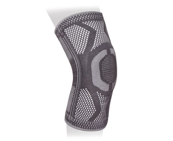 Бандаж на коленный сустав KS-E03 с ребрами жесткости и силиконовым кольцом (ЧЗ)