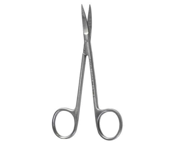 Ножницы глазные вертикально изогнутые 113 мм J-22-212A