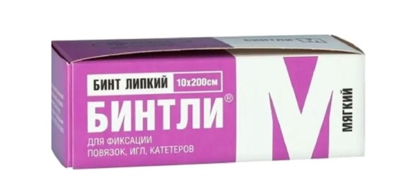 Бинт липкий Бинтли-М 10см х 2м