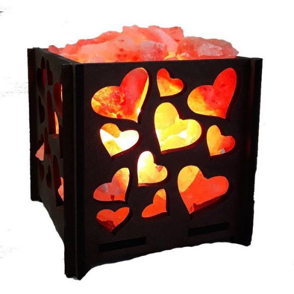 Лампа солевая Корзина Сердца