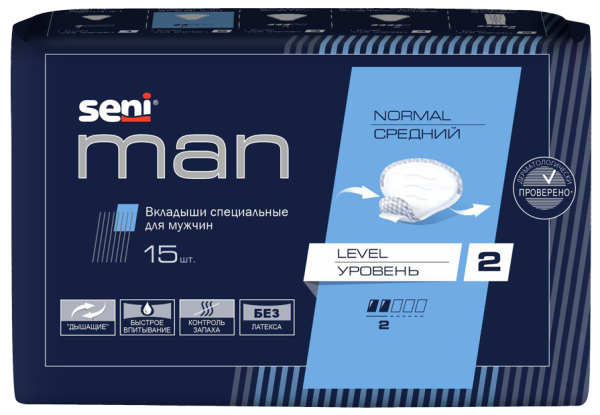 Прокладки СениМэн муж. урологические нормал №15 (ЧЗ)